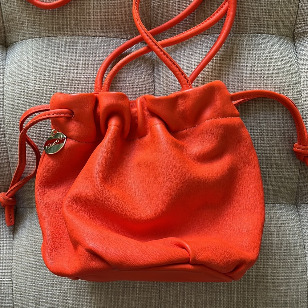 Clare V Emma Drawstring Crossbody in Blood Orange